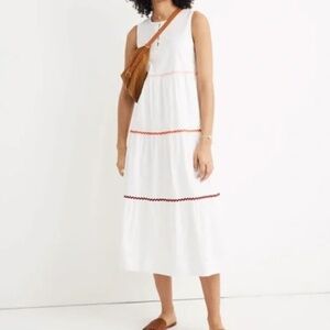 Madewell Sleeveless Tiered Midi Dress